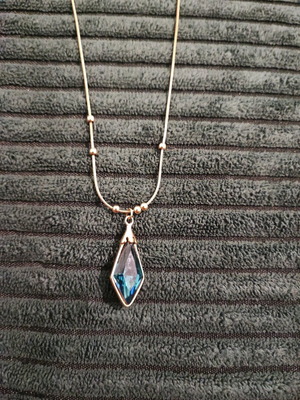 Stainless Steel Necklace new, turquoise and gold