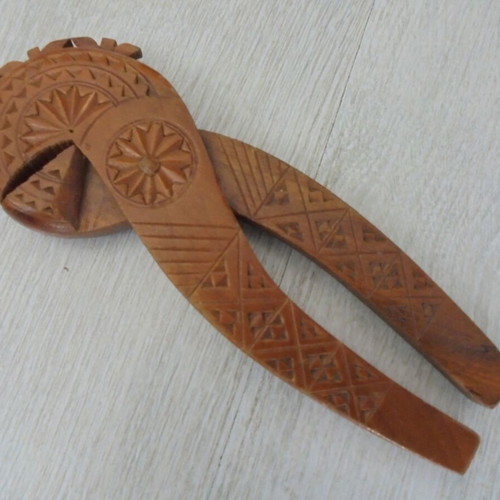 Wooden Nutcracker with Hand-Carved Ethno Ornaments used