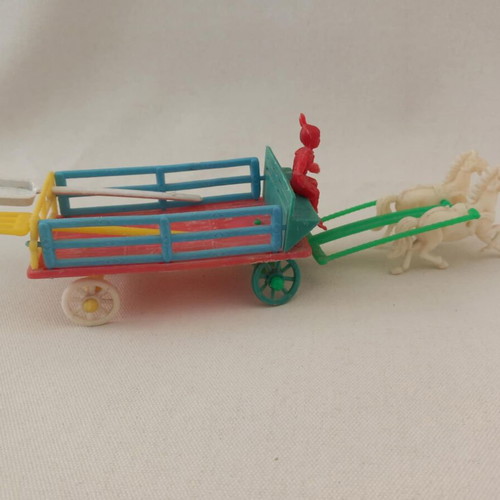 Plastic Horse-Drawn Cart 1960s used with minor wear