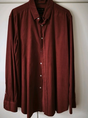 Massimo Dutti men's shirt XL corduroy burgundy like new