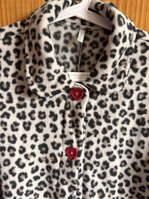 United Colors of Benetton women's fleece robe, leopard print, Small