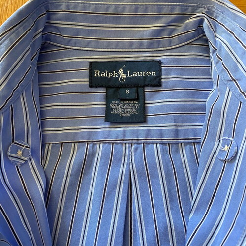 Polo Ralph Lauren kids shirt like new, blue striped, size 8