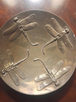 Ασημένιο πιάτο Christofle Libellule Dragonfly μεταχειρισμένο, διακοσμητικό 13cm
