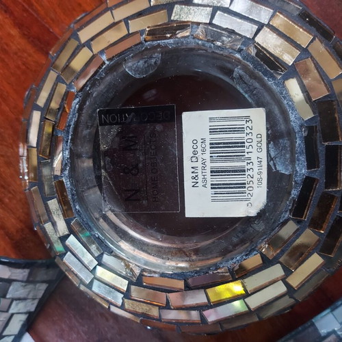 Decorative glass set with mosaic tiles like new