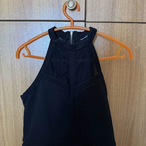 Women's Black Top with Sheer Details like new, size L