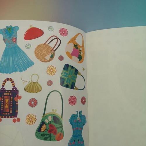 Children's activity book with coloring models and 160 stickers
