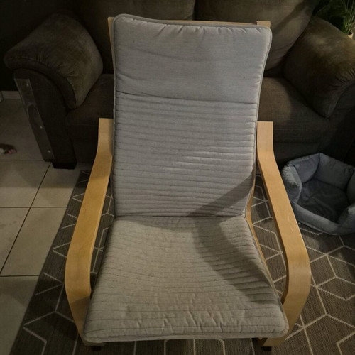 IKEA POÄNG armchair with footstool used