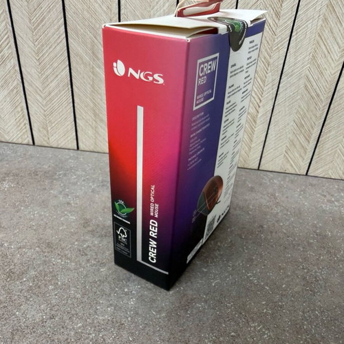 NGS Crew Red Wired Optical Mouse new