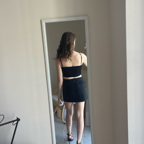 DKNY black denim mini skirt like new, size S