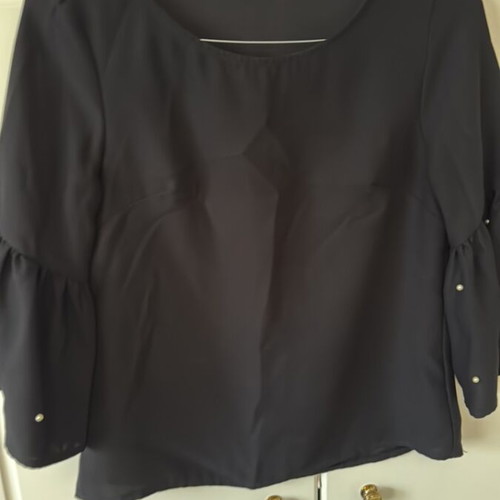 Blouse with sleeve detail like new, size S black