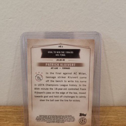 Topps Finest Moments Patrick Kluivert Ajax Afc card new