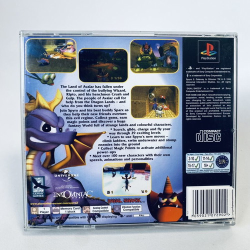 Spyro 2 Gateway to Glimmer PlayStation 1 PS1 game used, complete, English