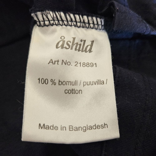 Åshild women's blouse M-L, dark navy blue with rhinestones, 100% cotton