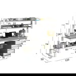  Γραφείο Soco pakoworld με ραφιέρα-MDF γκρι-λευκό 120x50x147εκ