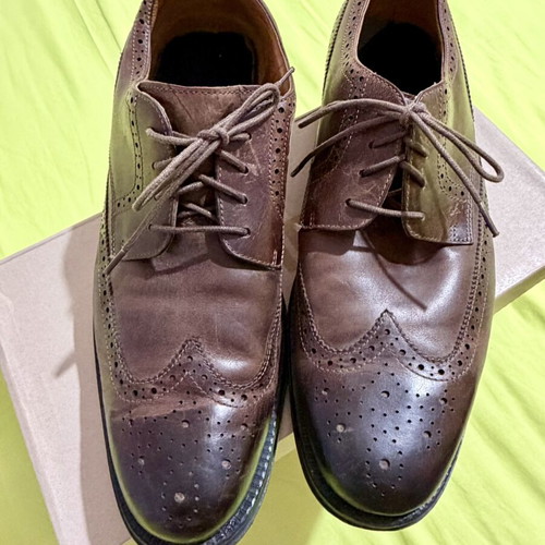 Clarks men's casual leather shoes, brown, size 44