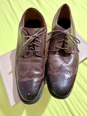 Clarks men's casual leather shoes, brown, size 44