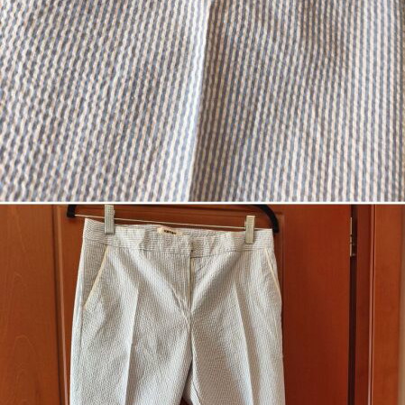 Koton Pants Size S 36 8 Straight Leg Length 92cm New White Turquoise