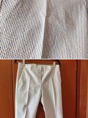 Koton Pants Size S 36 8 Straight Leg Length 92cm New White Turquoise