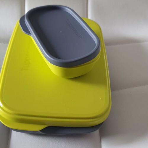 Tupperware Eco+ Slim food container 590 ml with 120 ml insert new