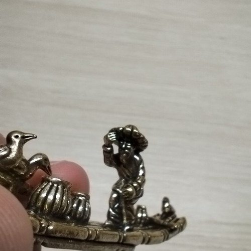 Chinese brass boat for incense sticks new