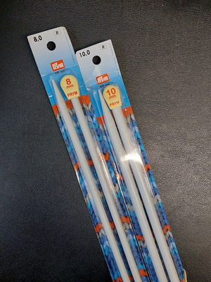 Prym knitting needles set no 8 and 10 new, very lightweight