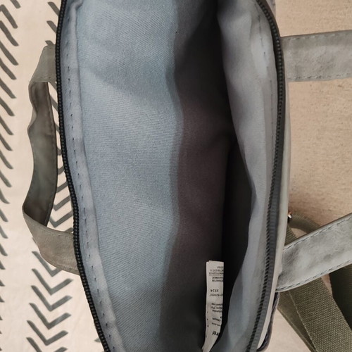 Admiral Loborn laptop bag, grey, alcantara fabric