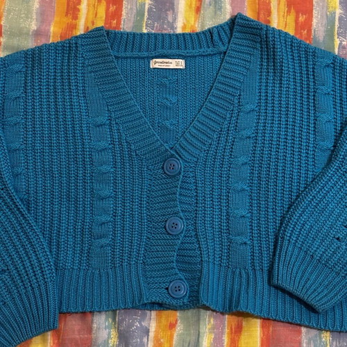 Blue knitted cardigan used Star Body H, size S