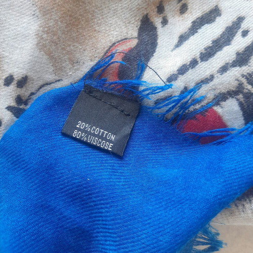 Y2K Pareo large, like new, multicolor blue scarf