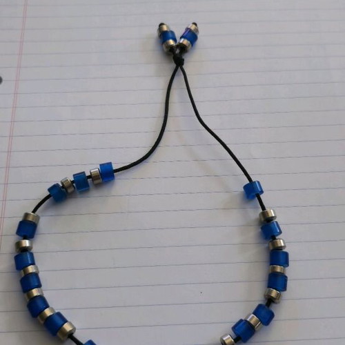 Begleri with Blue Beads and Metal Elements New