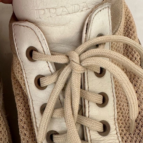 Prada canvas men's sneakers used size 40 beige