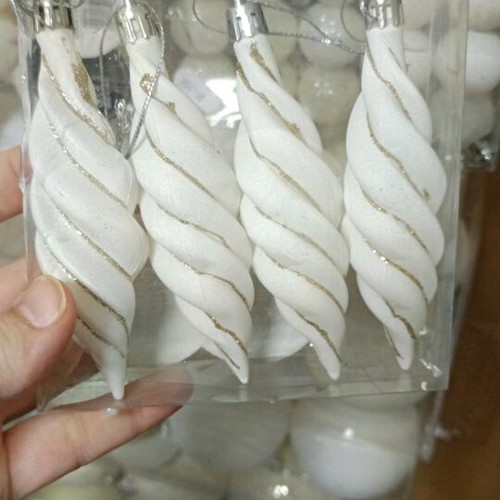 White Christmas tree ornaments new, set of 212 pieces