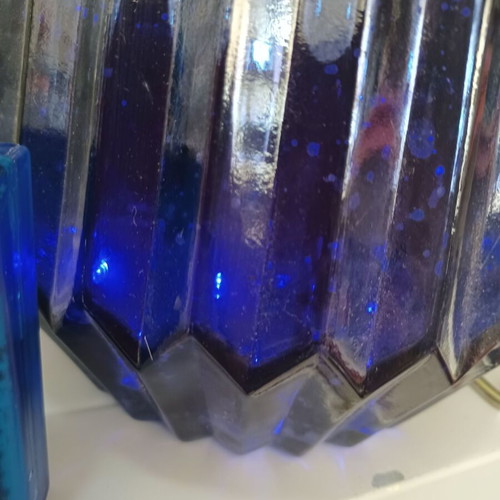 Glass decorative vase with handle, height 22 cm, CodeR17