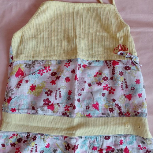 Cotton girls dress 11-12 years like new, colorful with floral and heart patterns
