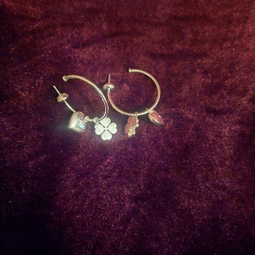 Folli Follie 925 silver earrings like new with removable charms