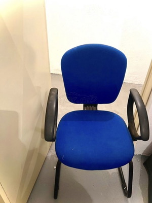 Office chair used, blue fabric