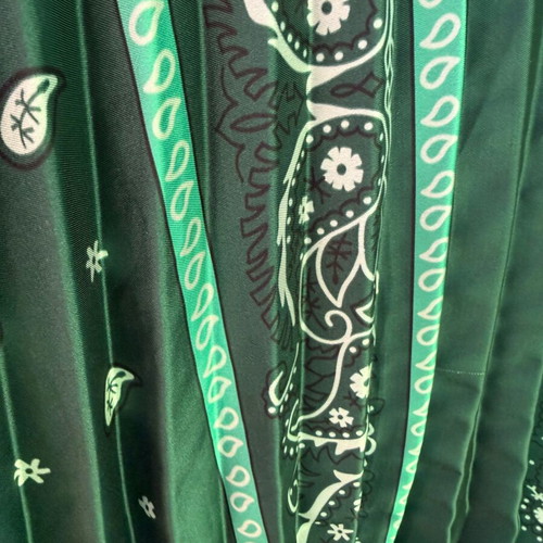 Zini pleated skirt with paisley print like new, green