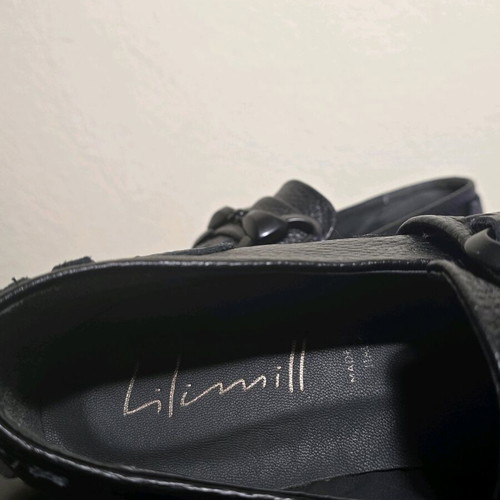 Lilimill women's leather moccasins black like new