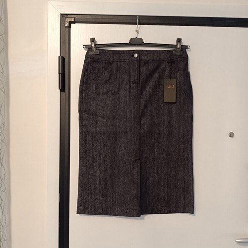 Daks women's denim skirt, dark indigo midi