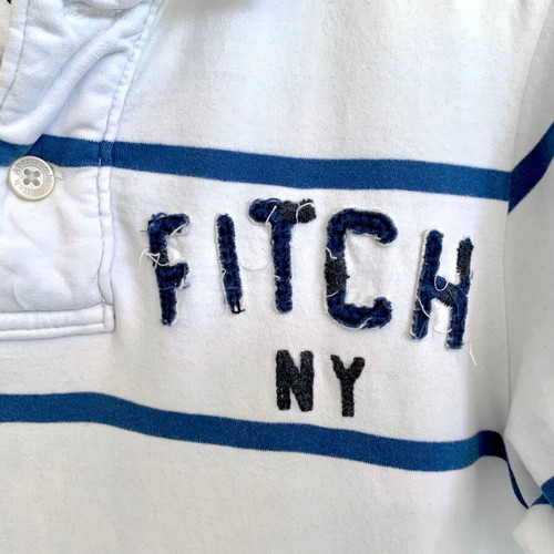 Abercrombie & Fitch Men's Short Sleeve Polo Rugby Striped Shirt Used, Size S