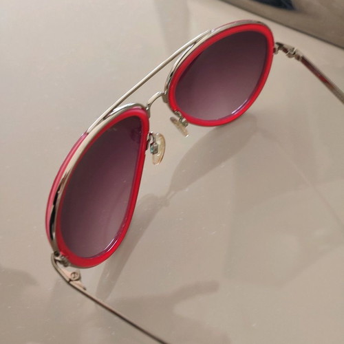 Fossil aviator sunglasses red frame used