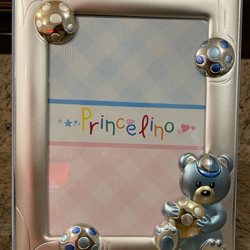 Princelino silver-plated children's photo frame like new with teddy 9x13cm