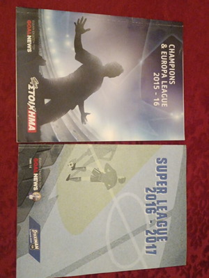 Super League 2016-17 and Champions League 2015-16 books like new