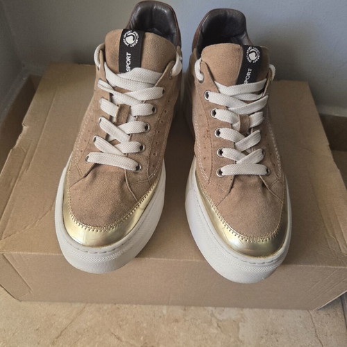 Janet & Janet brown double-layer leather sneakers size 38 like new