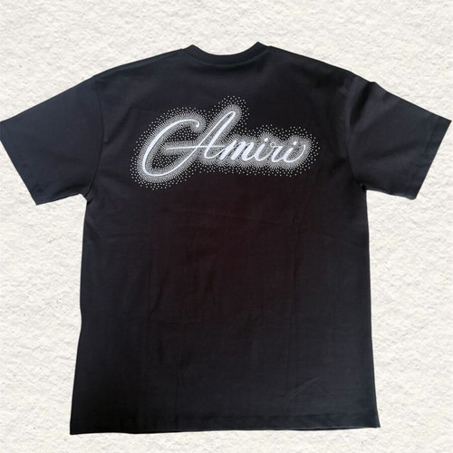 Amiri T-shirt used, black, size XL with strass logo