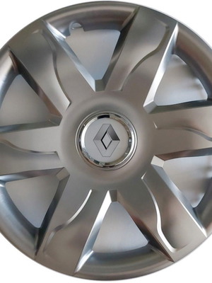 Τάσια 15'' Renault καινούργια, σετ 4 τεμαχίων, ασημί πλαστικά