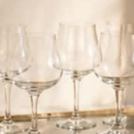 Crystal wine and champagne glasses set, 6 wine and 6 champagne glasses