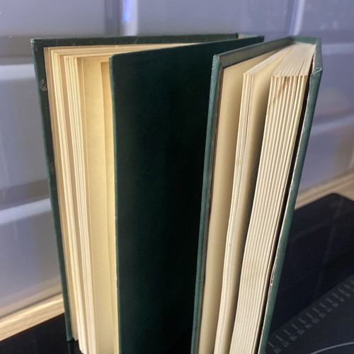Knut Hamsun novels like new, two leather-bound books