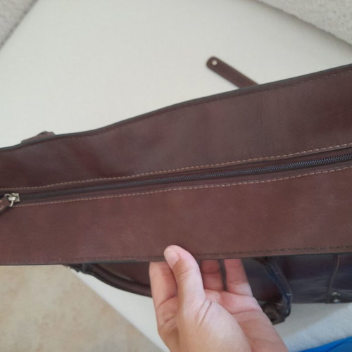 Bartuggi leather shoulder bag large used, brown
