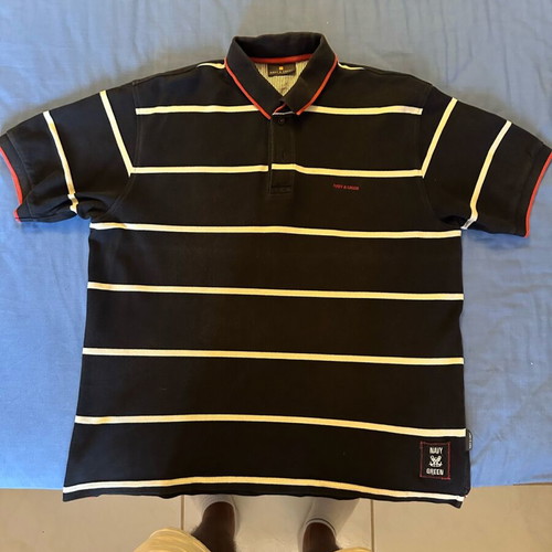 Navy & Green men's short-sleeve shirt Large like new