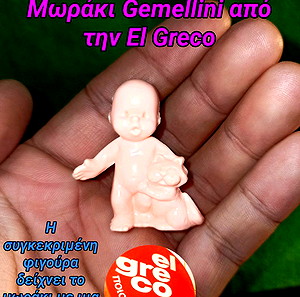 Gemellini El Greco Μωράκι με Γατούλα Συλλεκτική φιγούρα Πλαστική mini baby with cat figure περιπτεροσυλλογές περίπτερο συλλογή collection 80s 90s